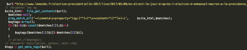 Code pour détecter les infos de l'adresse